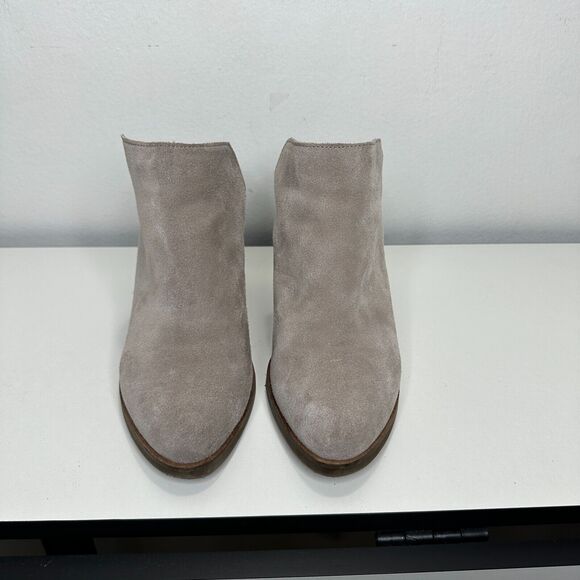 Dolce Vita Gray Selene Suede Almond toe Slide On Mule Bootie Block Heels 7.5 - Picture 3 of 15